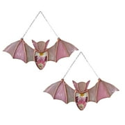 4PCS Decoration Gift Hanging Kitchen Outdoor\u0026Indoor Bat Stained Glass Suncatcher Window Acrylic Wall Art Festival Colorful Home House Venue Arrangement Props 20*8.3*0.4Cm